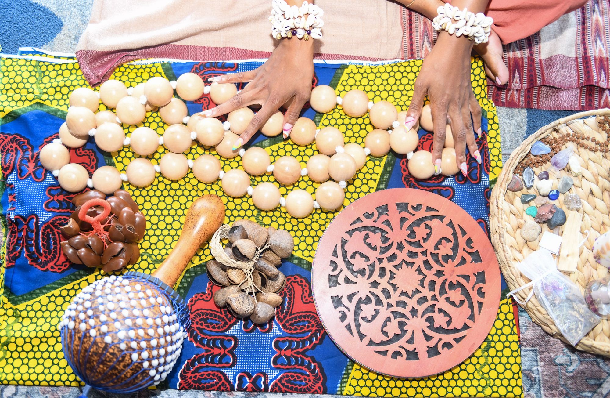 Ceremonial breathwork instruments and beads